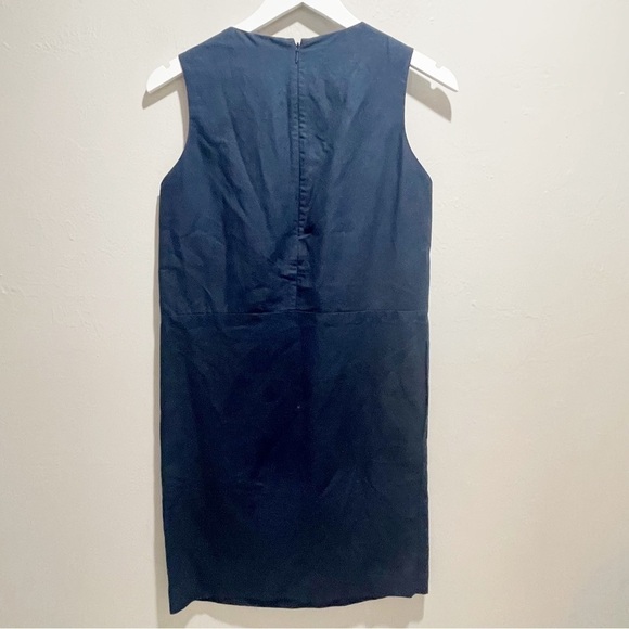 COS COLLECTION OF STYLE Women’s Navy Blue Sleeveless Dress Origami Folds Size 2 - Picture 2 of 7